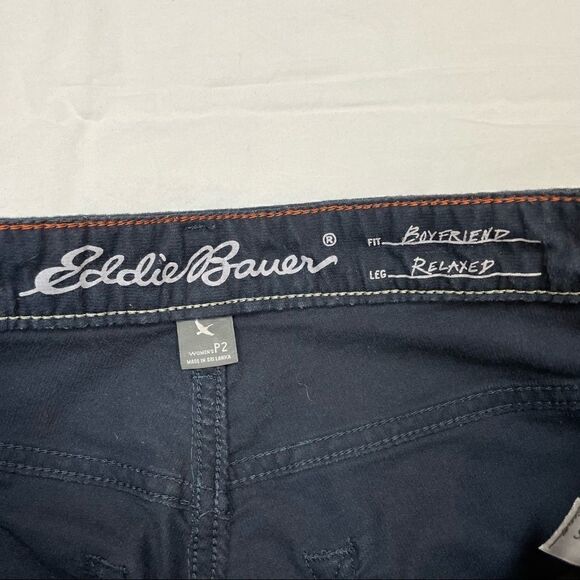 Eddie Bauer Boyfriend Relaxed Dark Blue Corduroy Pants, Size P2-EU - Picture 7 of 16